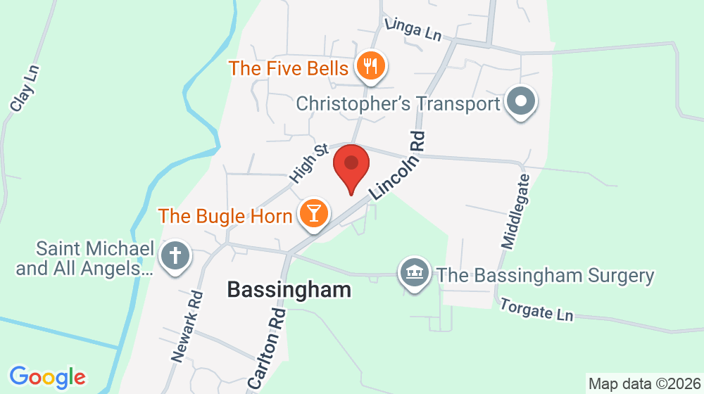 Map showing the location of Bassingham Primary School