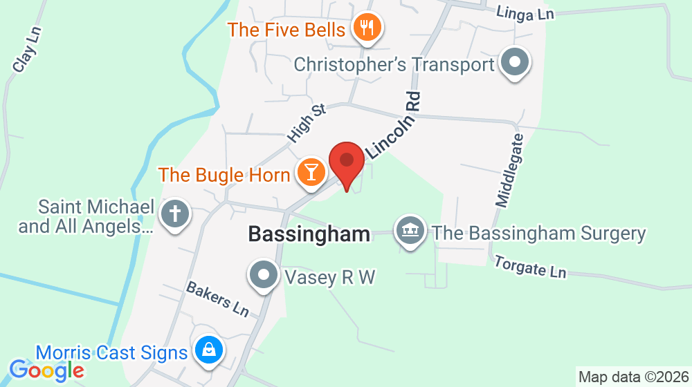 Map showing the location of Bassingham Primary School