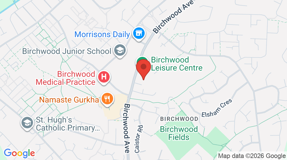 Map showing the location of Birchwood Sure Start Children's Centre