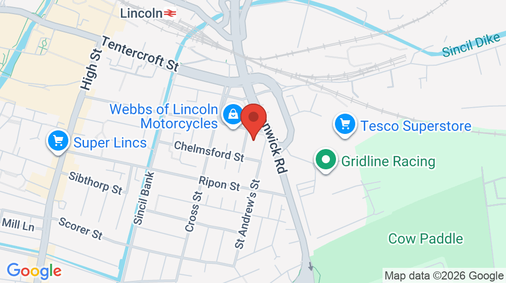 Map showing the location of Bridge Church Lincoln