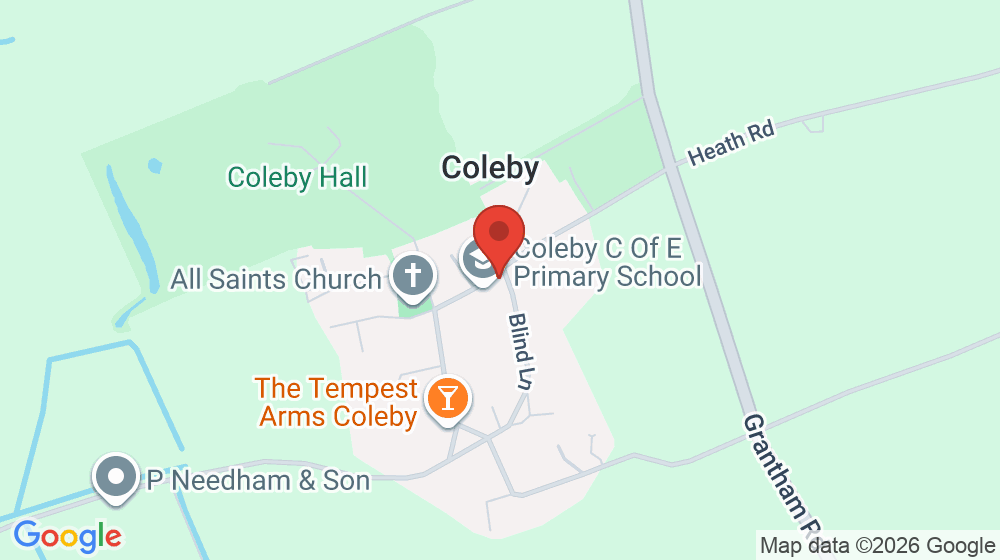 Map showing the location of Coleby Church of England Primary Academy