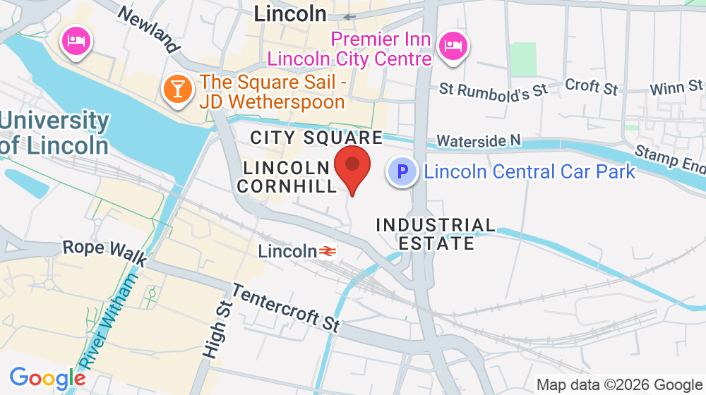 Map showing the location of EAST MIDLANDS PHARMACY LINCOLN