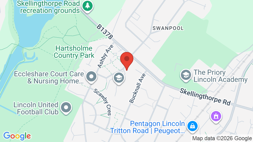 Map showing the location of Hartsholme Family Centre