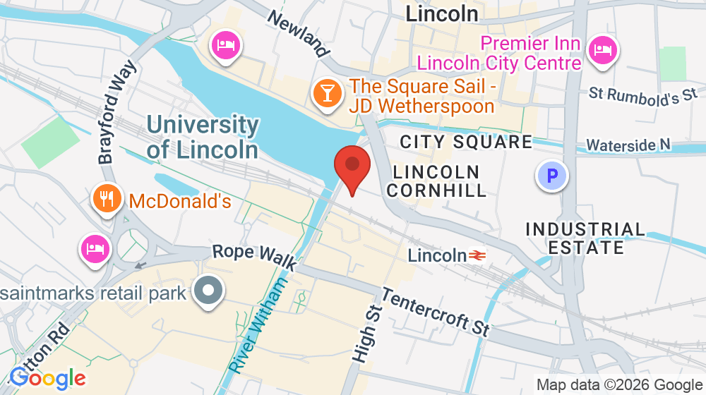 Map showing the location of Lincoln Central Bus Station