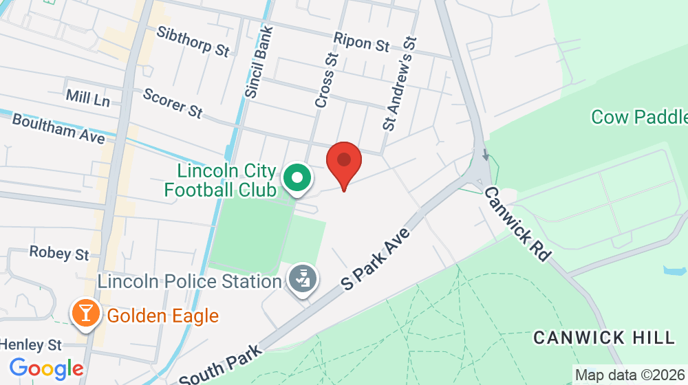 Map showing the location of Lincoln Central Children's Centre