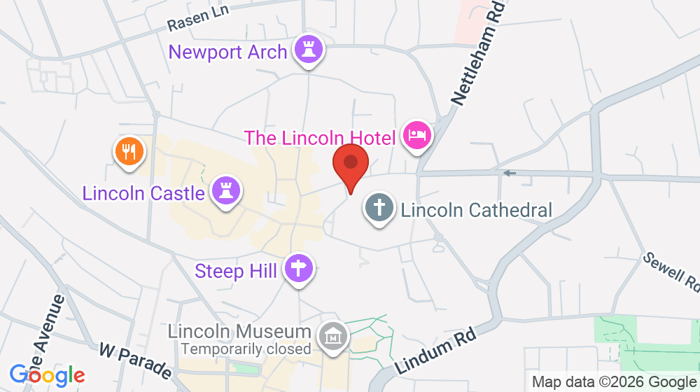 Map showing the location of Lincoln Central Library