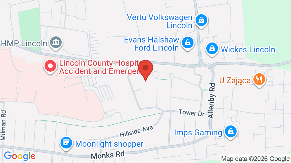 Map showing the location of Lincoln County Hospital
