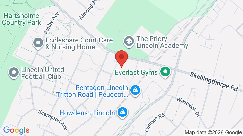 Map showing the location of Lincoln Evangelical Church