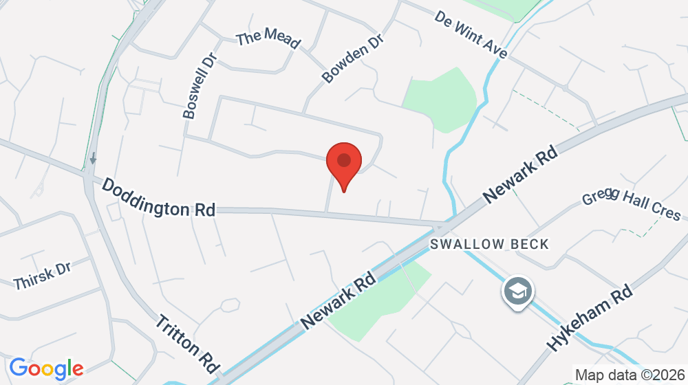 Map showing the location of Lincoln Jewish Minyan