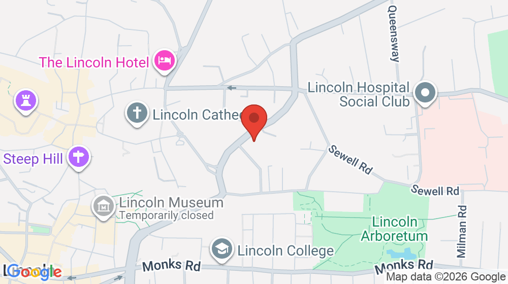 Map showing the location of Lincoln Minster School