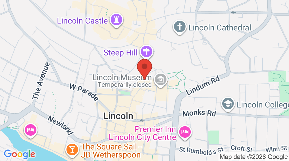 Map showing the location of Lincolnshire Jewish Community
