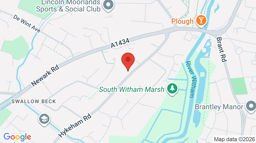Map showing the location of North Hykeham Library
