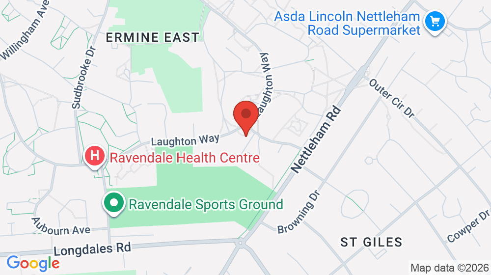 Map showing the location of Our Lady of Lincoln Roman Catholic Church