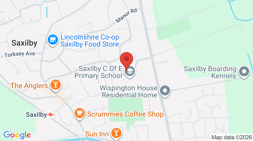 Map showing the location of Saxilby Church of England Primary School