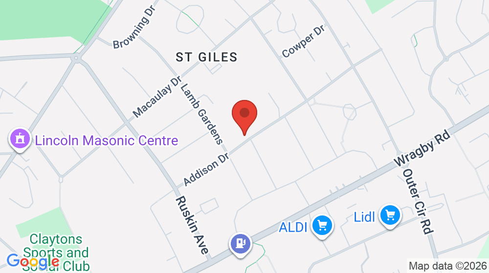 Map showing the location of St Giles Academy