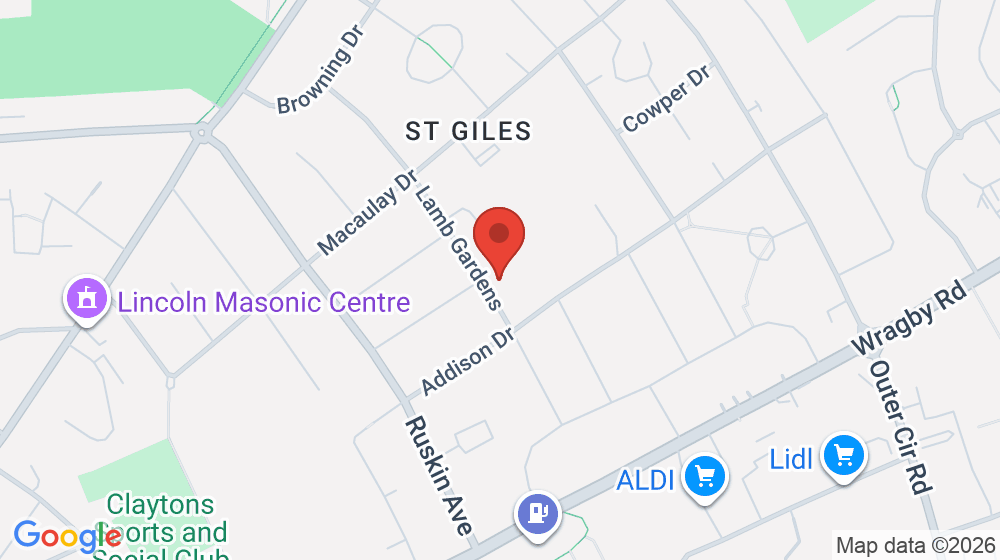 Map showing the location of St Giles Sure Start Children's Centre