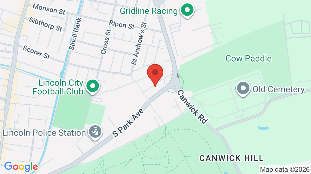 Map showing the location of The Lincoln Bishop King Church of England Primary School
