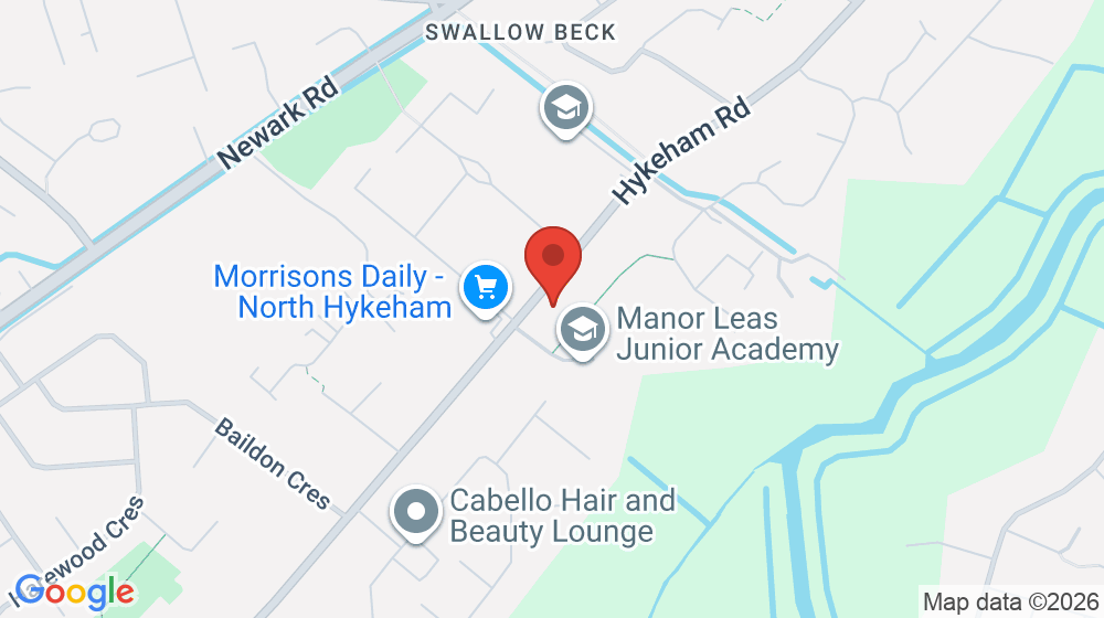 Map showing the location of The Lincoln Manor Leas Infants School