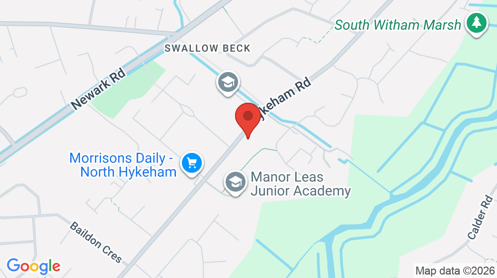 Map showing the location of The Lincoln St Christopher's School