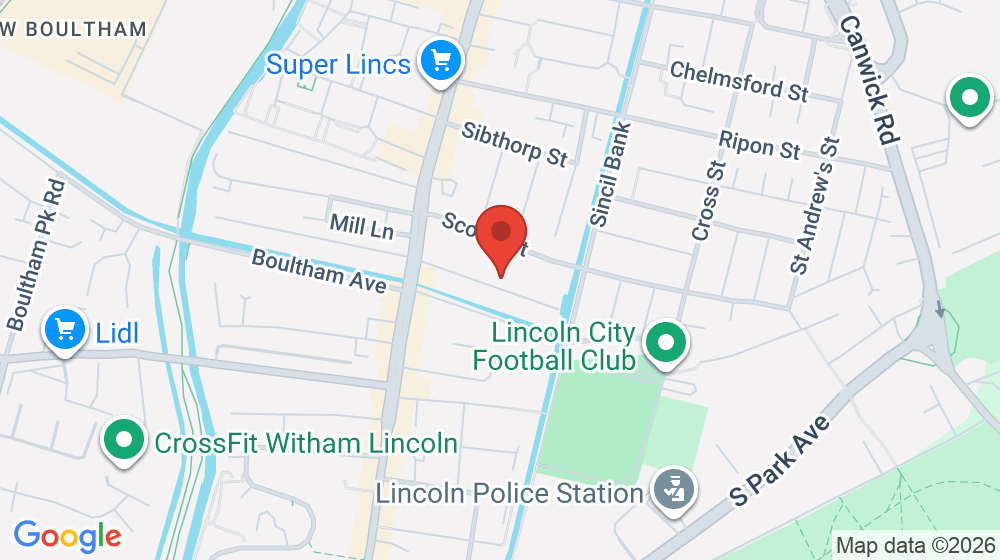 Map showing the location of The Lincoln St Peter at Gowts Church of England Primary School