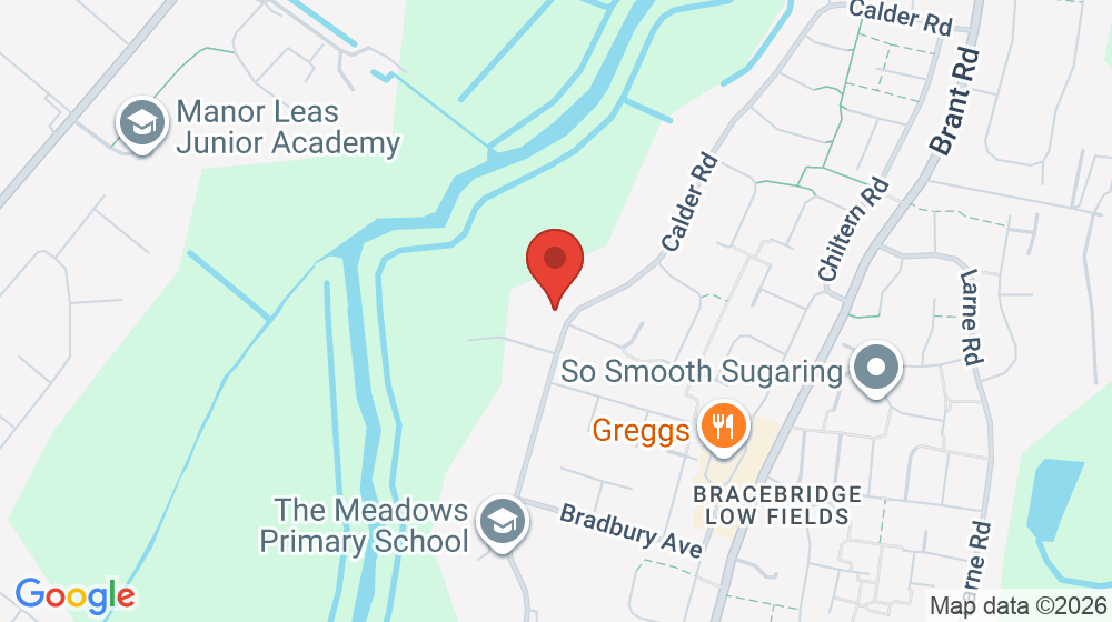 Map showing the location of The Meadows Primary School