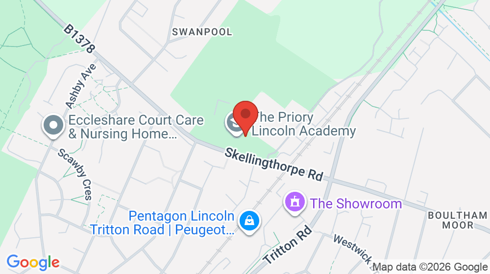 Map showing the location of The Priory City of Lincoln Academy