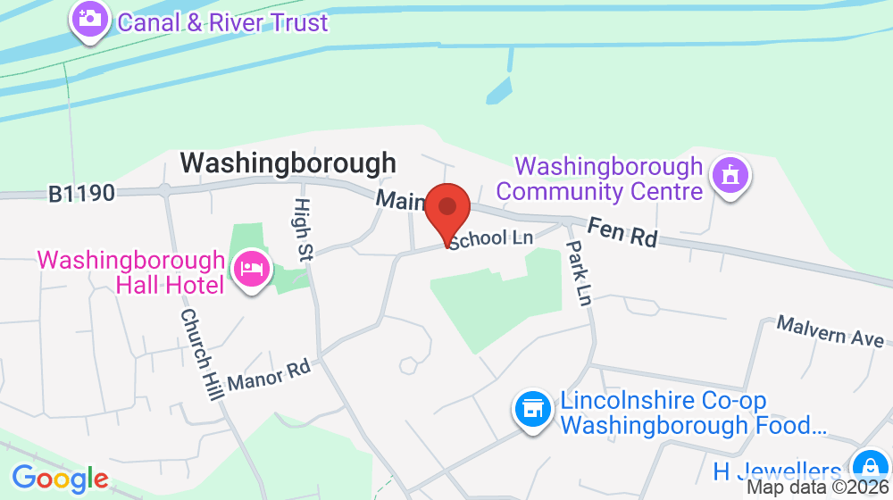 Map showing the location of Washingborough Children’s centre