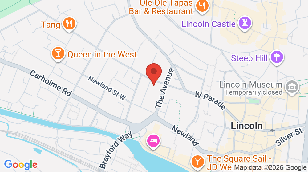 Map showing the location of West Parade Dental Care