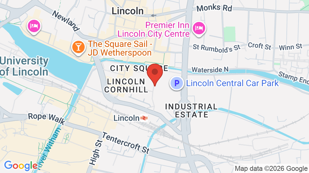 Map showing the location of 200 Degrees Coffee Shop & Barista School, Lincoln