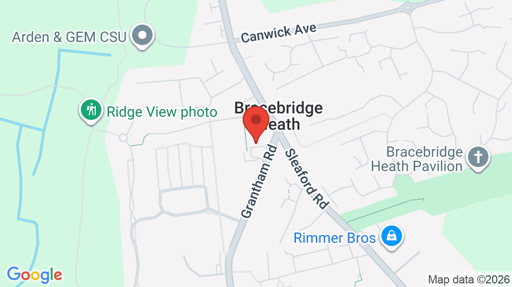 Map showing the location of Bracebridge Heath Post Office