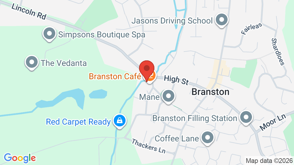 Map showing the location of Branston Cafe