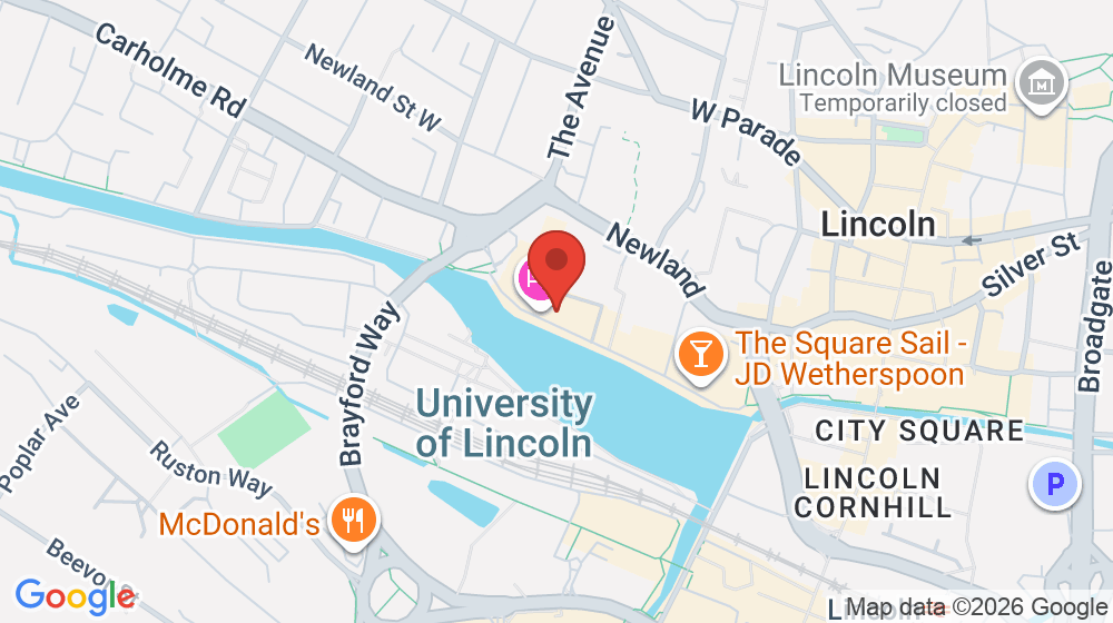 Map showing the location of Brayford Bar & Restaurant
