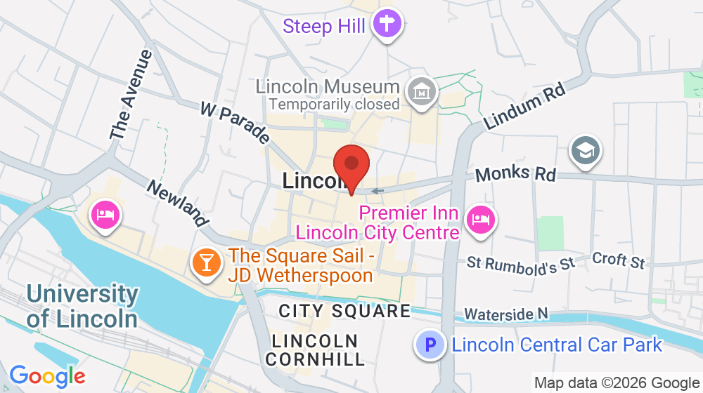 Map showing the location of Cafe Shanti
