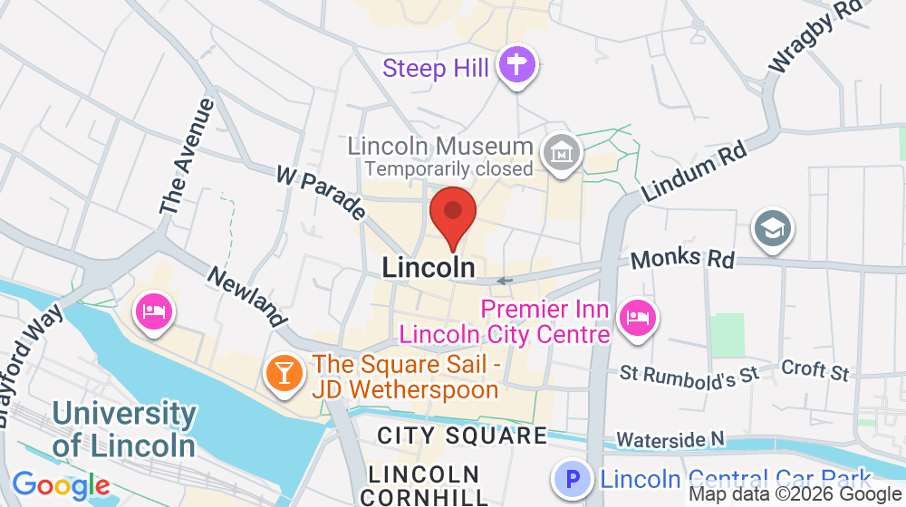 Map showing the location of Cancer Research UK
