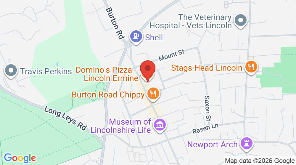 Map showing the location of Domino's
