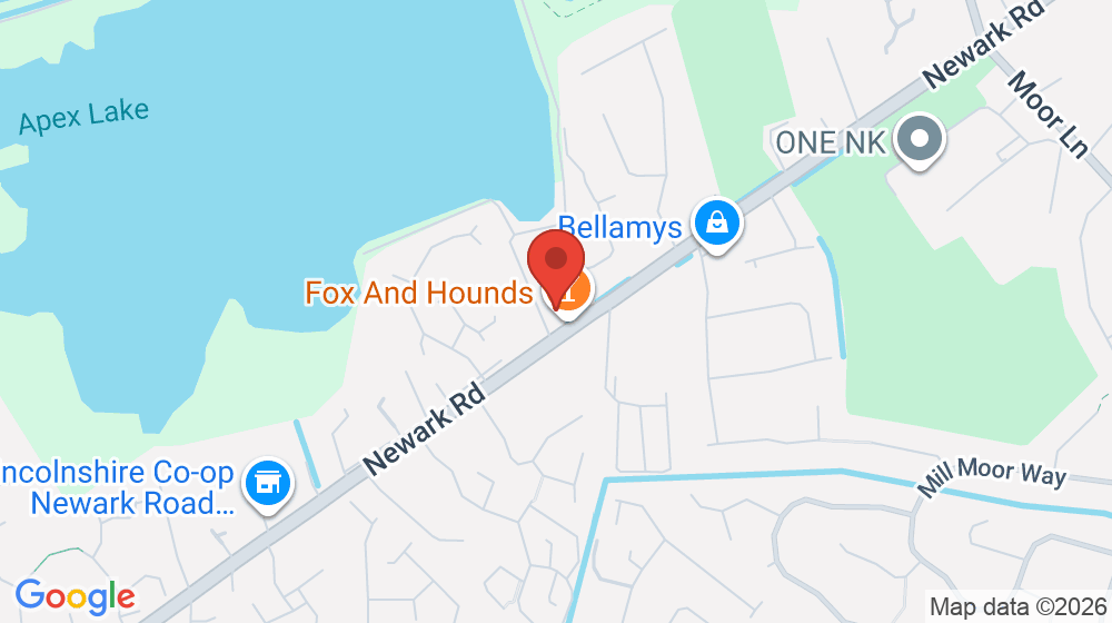 Map showing the location of Fox and Hounds