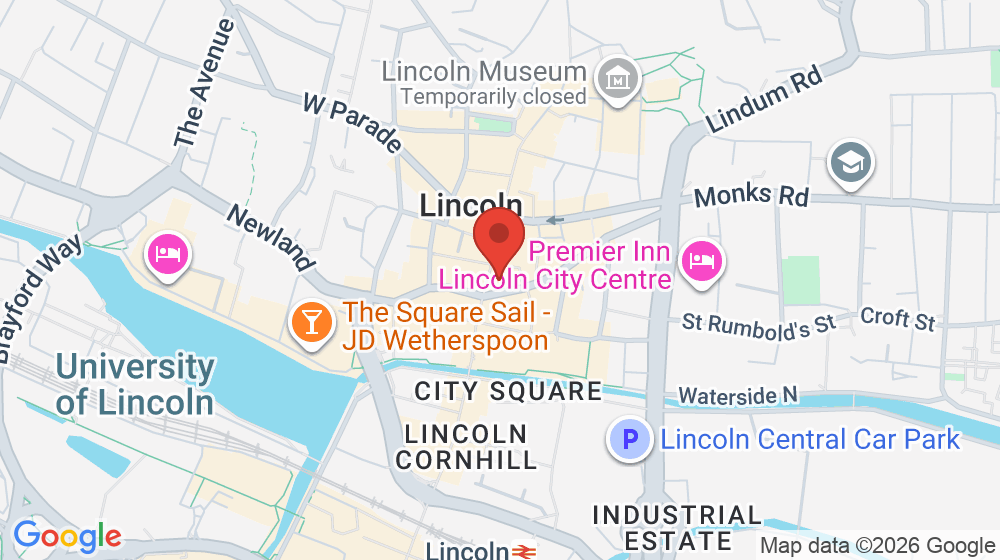 Map showing the location of Greggs