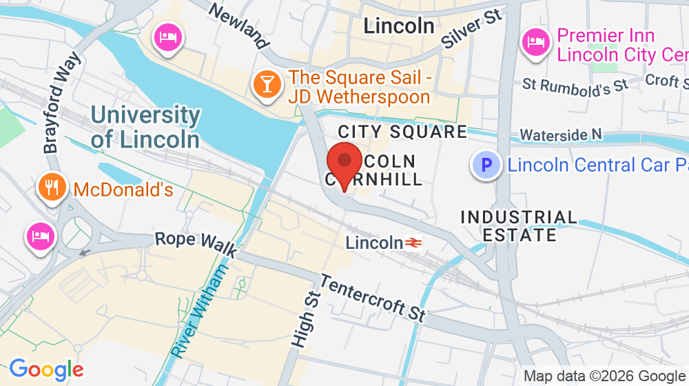 Map showing the location of Greggs