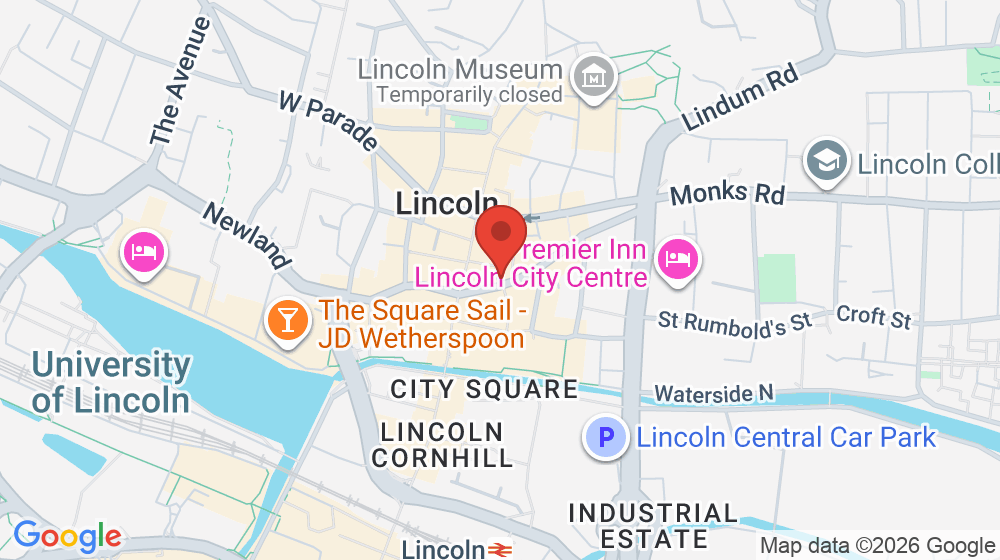 Map showing the location of Harry's Barbers