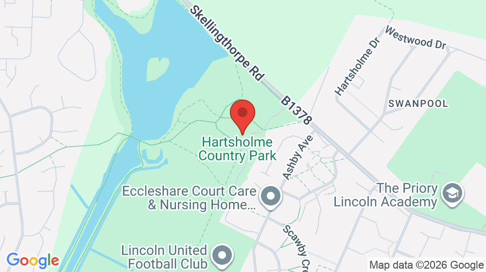 Map showing the location of hartsholme cafe