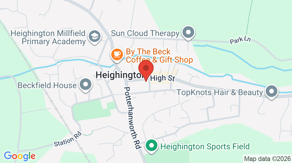 Map showing the location of Heighington Post Office