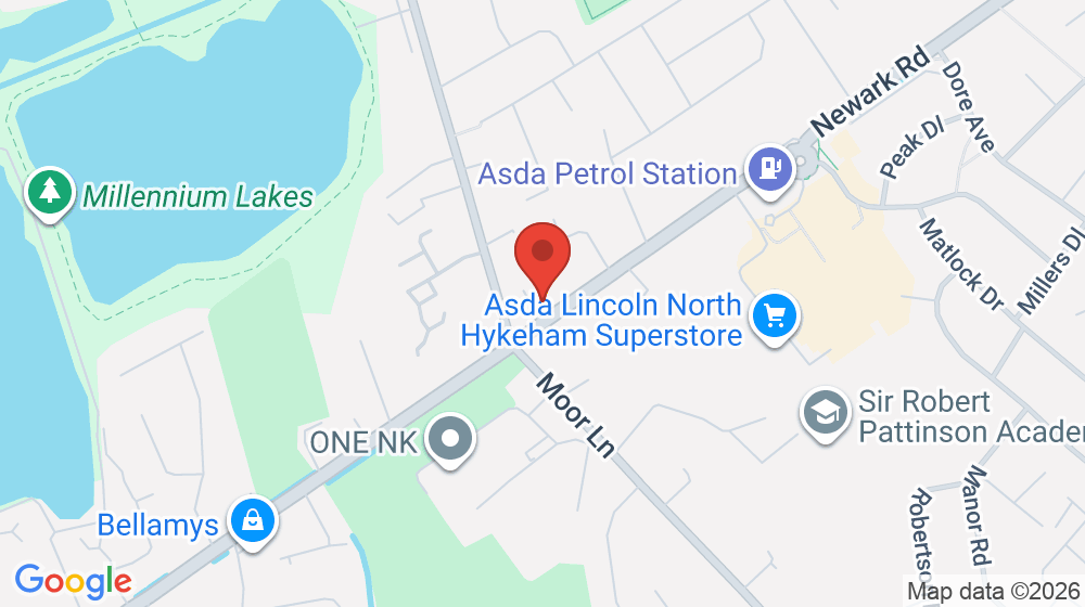 Map showing the location of Hykeham Off-License Convenience