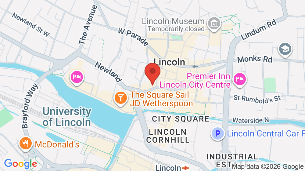Map showing the location of J H Walter