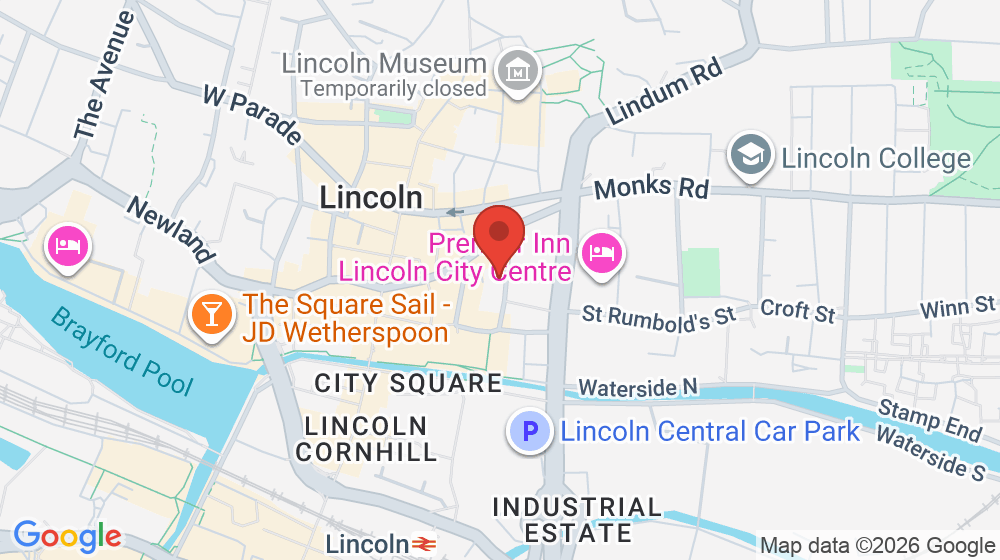 Map showing the location of Lady Rose's Edwardian Tea Room