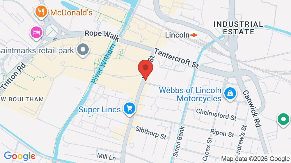 Map showing the location of Lincoln Barber Shop
