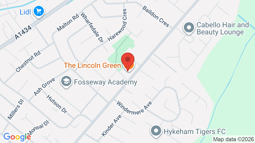 Map showing the location of Lincoln Green