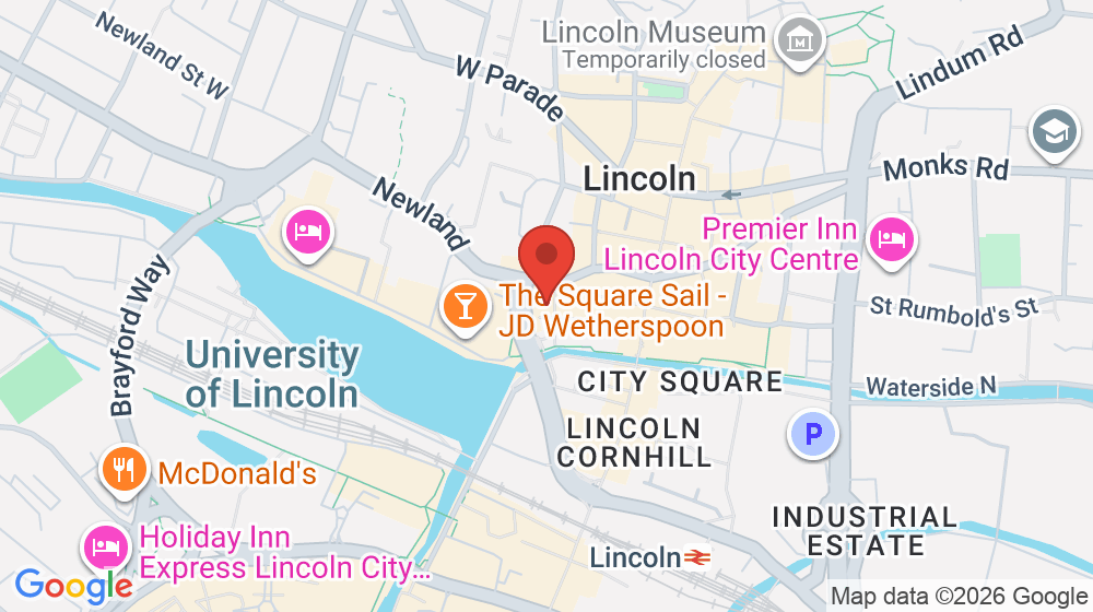 Map showing the location of Lincoln Jazz Cafe
