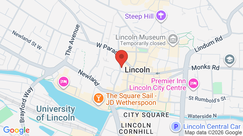 Map showing the location of Lincoln Laser Skincare