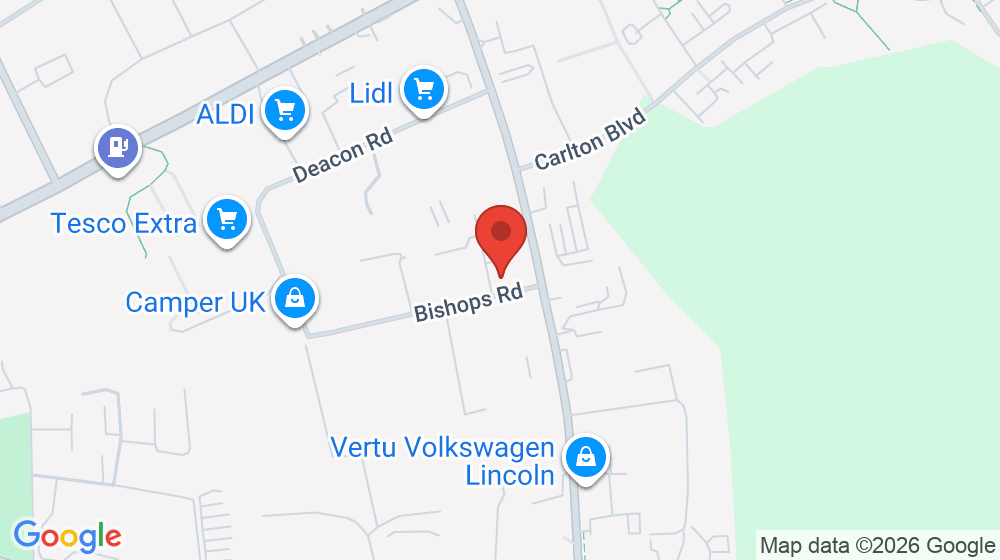 Map showing the location of Lincolnshire Co-op Proctors Road Funeral Home
