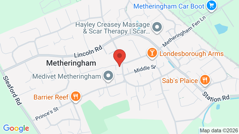 Map showing the location of Metheringham Post Office